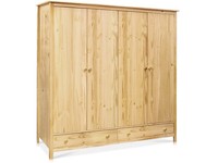 Kleiderschrank Massivholzschrank 4-TüRiger Schrank Tobino Kiefer Natur 4T 2SK