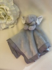 CARTERS Gray Elephant Plush Security Blanket Lovey Trim