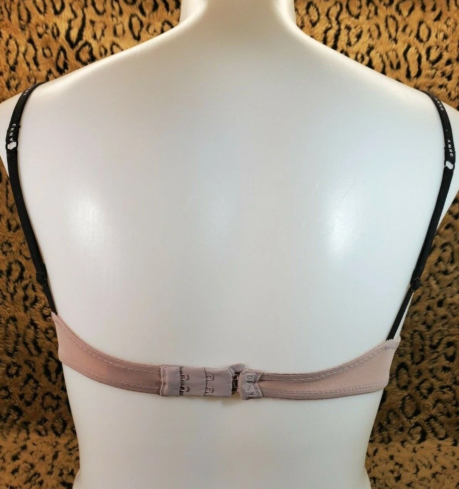 DKNY Logo Straps Pink Tan Skin 34B Lightly Lined Push Up Bra Sexy - Image 4 of 4
