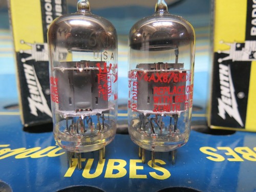 1X New in Box Match Pair of 6U8A 6KD8 tube Zenith USA Pre Amp Tested 100% + - Picture 4 of 4
