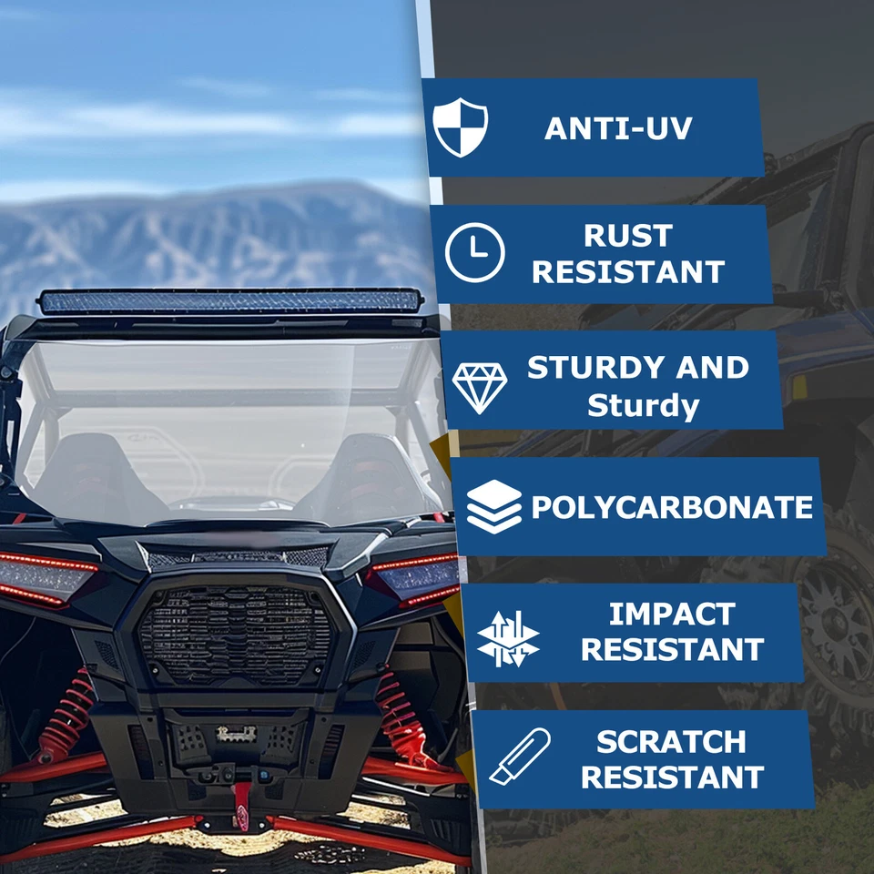 Parabrisas trasero compatible con Polaris RZR 800 2008-2014 RZR 570 2014-2020 ventana de ventilación Foto 4 de 4