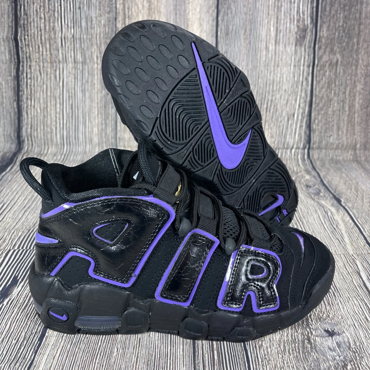 Nike Air More Uptempo GS Black Grape Gold DX5954 001 Youth size 4Y