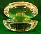 Vintage Oggetti? Murano? Clear Hand Blown Art Glass Clam & Pearl Paperweight