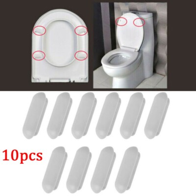 Produktbild von 10er-Pack WC-Sitz-Puffer – Weiße Stoßdämpfer Aus ABS+TPE, Passend Für Fast Alle Marken, Mit Starken Klebepads