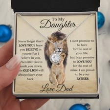 To My Daughter Necklace Gift from Dad, Birthday Christmas Necklace gift Daughter