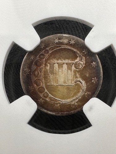 1851 3CS Silver Three Cents NGC AU Details Cleaned - Picture 4 of 5