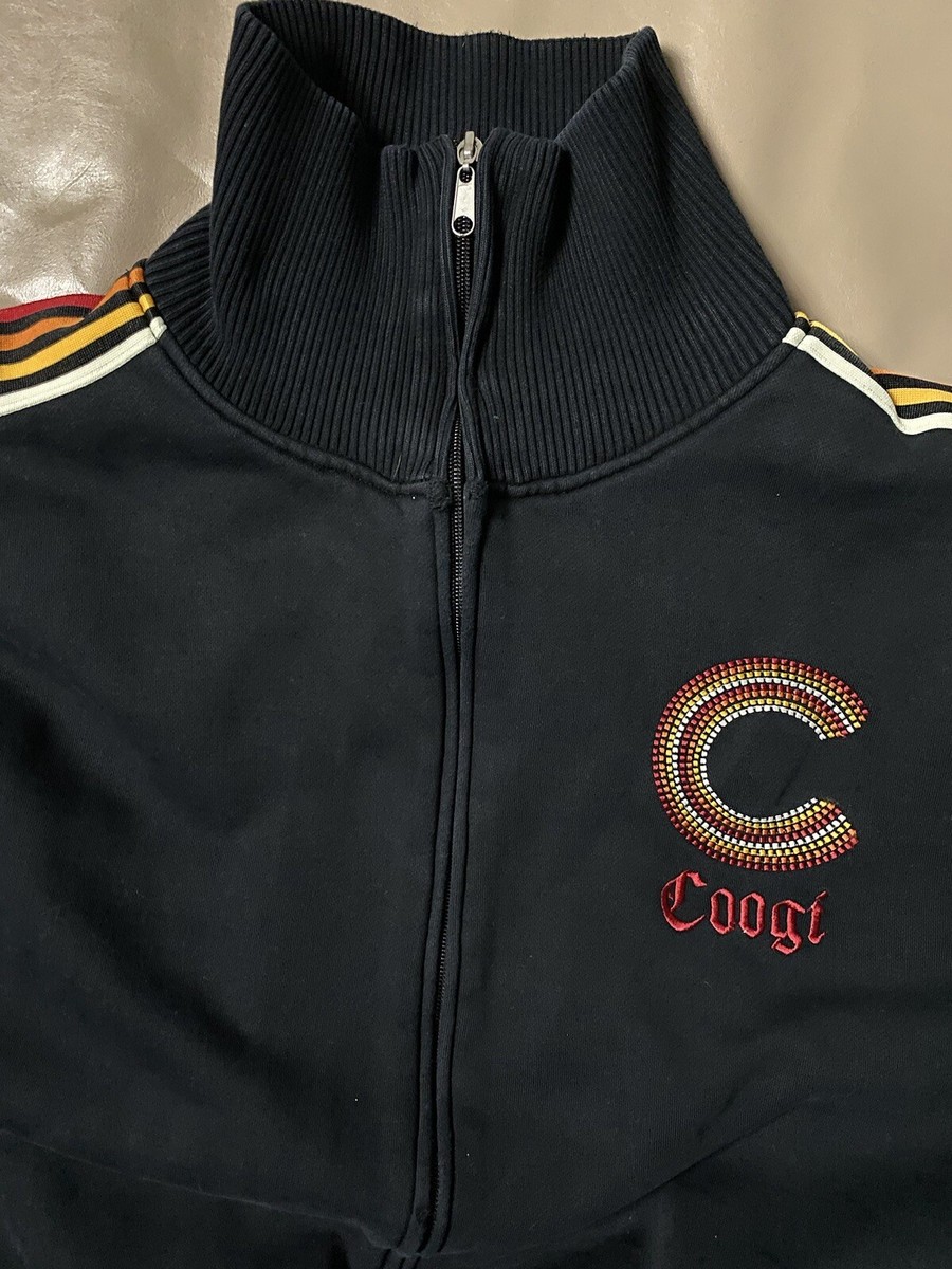 Coogi Track Jacket Vintage 90s Full Zip Vtg Coat Black Men's