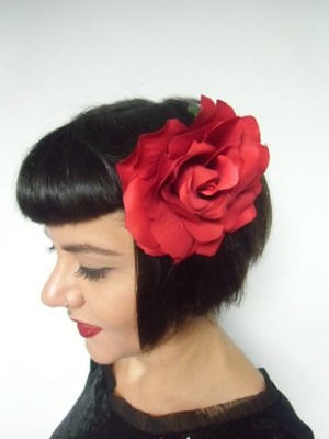 Grande pince à cheveux fleur champêtre