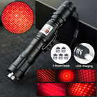 Usb Rechargeable Red Laser Pointer Penlight 650nm Star Beam Light Torch w/ 5Caps