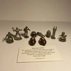 VTG NFL Monopoly Lot of 8 Pewter Game Pieces & 2 Football Shaped Dice Hasbro