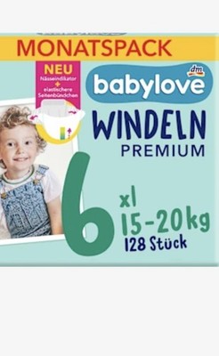 BABYLOVE Windeln Premium Gr. 6 XL (15-20 kg) Monatspack, 128 St