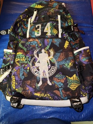 Aolida Milwaukee Bucks Backpack Giannis Colorful Backpack Limited Edition NBA