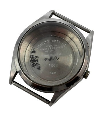Original 1969 Rolex Air King 34mm Stainless Steel Watch Case Complete 5500 1002!