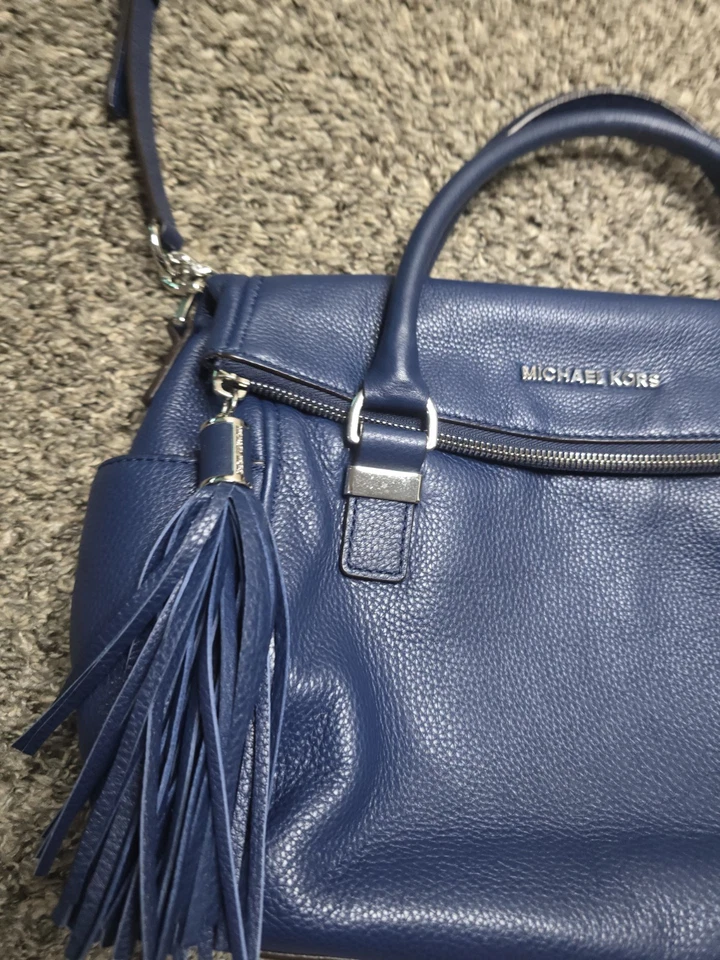 Bolso Bandolera Michael Kors Weston Cuero Mediano Bolso de Hombro Azul Foto 3 de 4