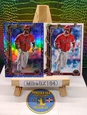 MIKE TROUT 2025 Topps Holiday BLUE METALLIC GLITTER & BASE CARD #H50 Angels