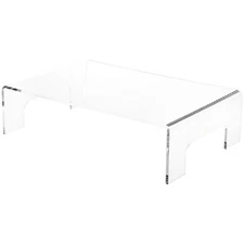 Plymor Clear Acrylic Display Riser with Tray Handles, 4" H x 15" W x 10" D