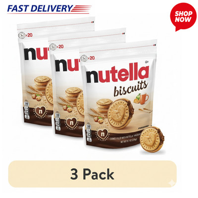 Nutella Biscuits Cookies Filled with Hazelnut Spread 9.7 oz Pack of 3
