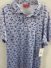 Redvanly Leone Golf Polo NWT Men's Size XL Blue Lavender Authentic Shirt $50 Now