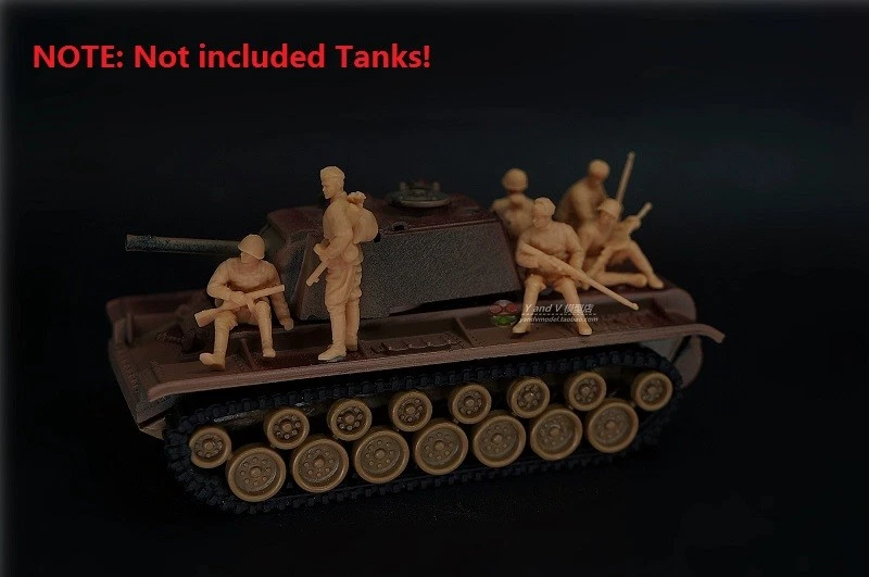 3D gedruckt 1/72 WW II Soviet Mechanized Infantry Combat Force 6 Mann Gruppenmodell