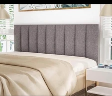 Tbfit Upholstered Wall Mounted Headboard Bed Peel and Stick Tufted King Grey