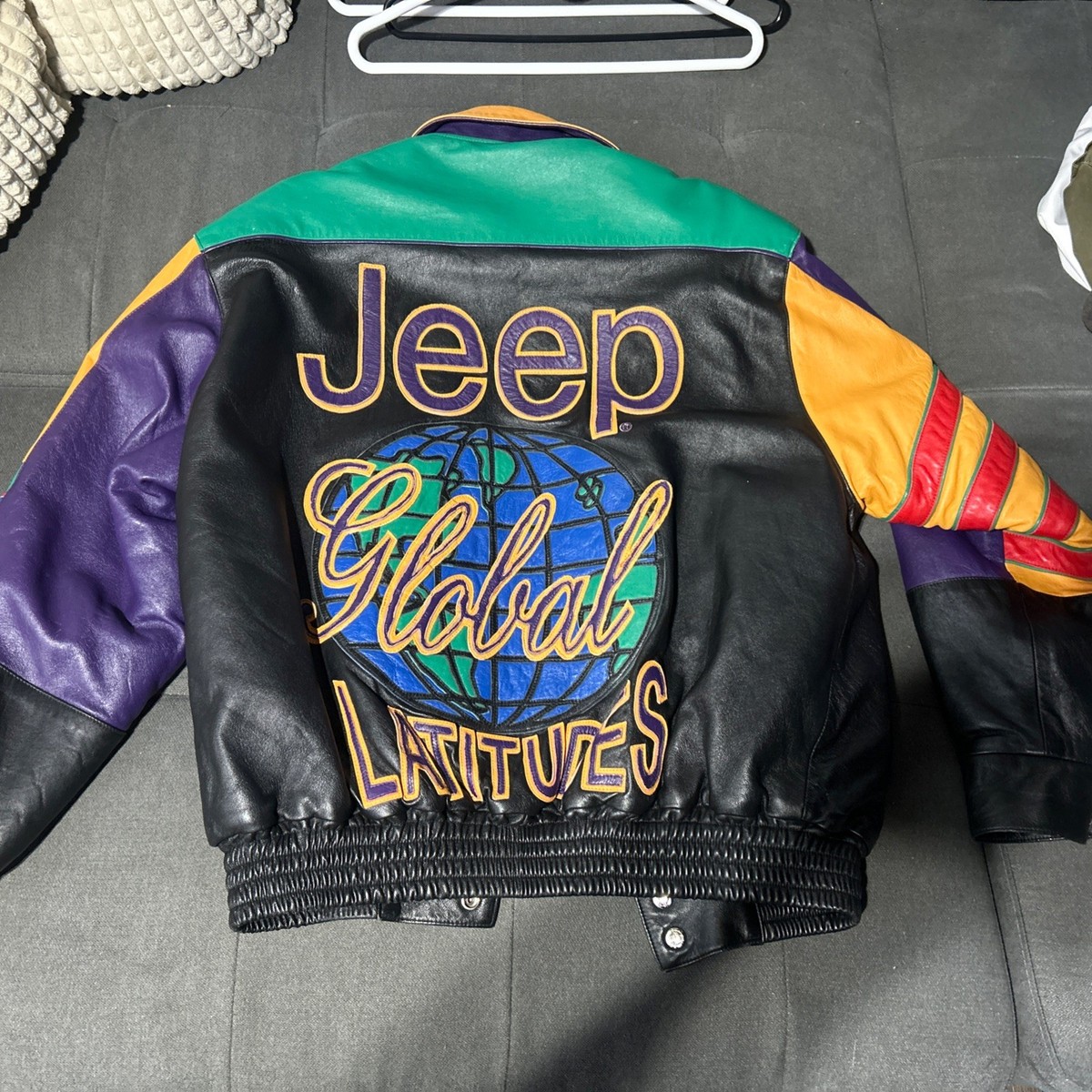 VTG Jeff Hamilton Leather Satin Reversible Jeep Jacket Rare Mint