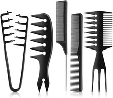 Volumizing Texture Comb for Men  Wide Tooth Combs, Professional 5Piece Hair C...