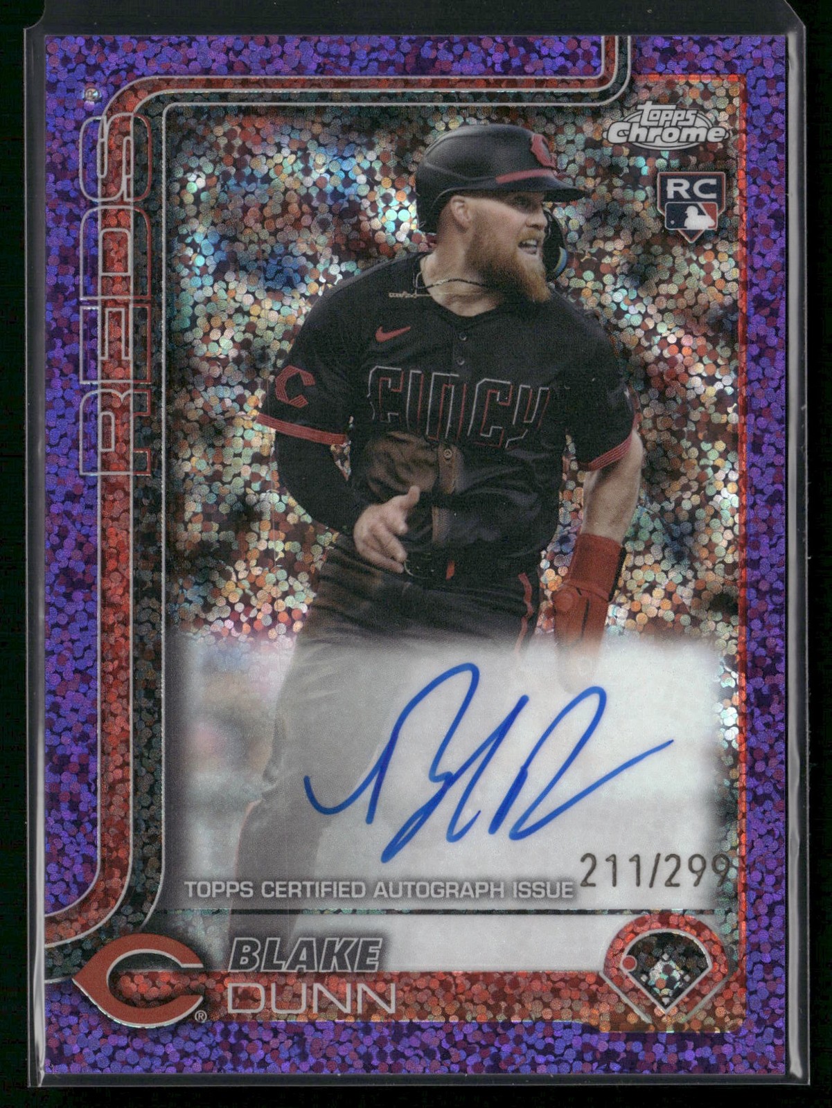 Blake Dunn 2025 Topps Chrome #RA-BD Rookie Auto Purple Speckle Refractors /299
