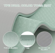 183x61cm Non-slip Yoga Mat, 6mm Thick, TPE Gym Exercise Mat with Alignment Lines — image 3