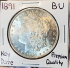 * 1891 P * BU MS+ SUPERB ALL ORIGINAL BETTER DATE MORGAN SILVER DOLLAR #A9