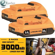 2-Pack 20 Volt 3.0Ah Replacement Battery for Dewalt 20V Max DCB203 200 205 206