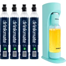 Arctic Blue Sparkling Water, Soda Maker CO2 Bundle, 4 60L CO2 Cartridges, Fizz I