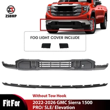 For 2022-2026 GMC Sierra 1500 Front Lower Bumper Cover Fascia Valance Kit Set