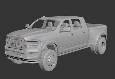 3D Printed ABS Like Resin  Dodge Mega Cab Dually Curbside Model Kit