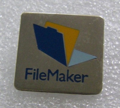 pins FILEMAKER CLARIS SGBD DATENBANK SOFTWARE COMPUTER Vintage Pin Badge