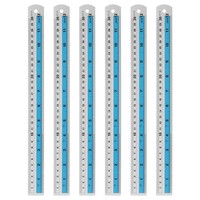 6 StüCk Gerade Lineale 30Cm Metrisch Und Sae Aluminium Lineale Mit Loch Blau