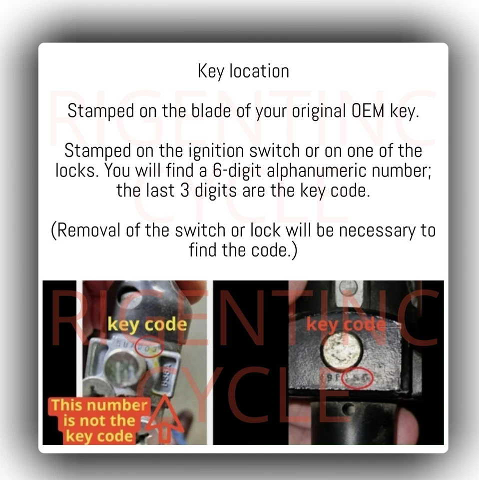 Llave de repuesto para llaves de ATV Honda corte a código A00-A99 B00-B99 cabeza pequeña Foto 3 de 4