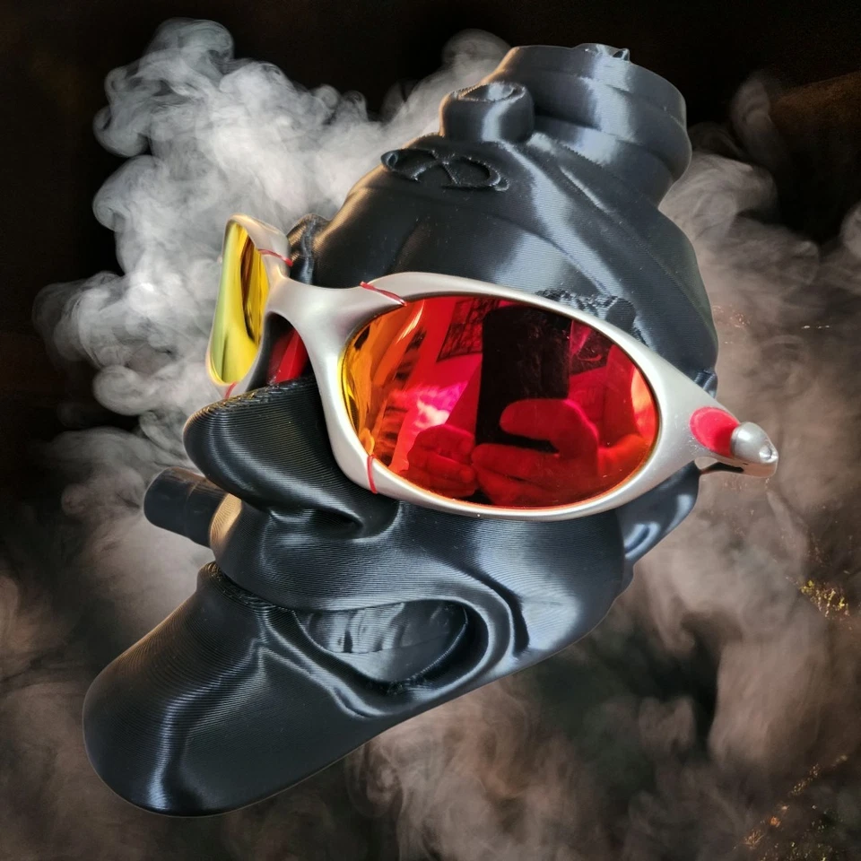 Marco Oakley Polarizado Romeo 1 Rojo Plateado con Lentes Naranja Foto 4 de 4