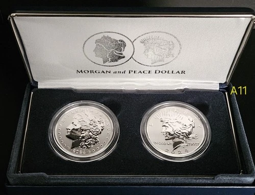 2024 US Mint Morgan and Peace Silver Dollars, Reverse Proof Two Coin Set