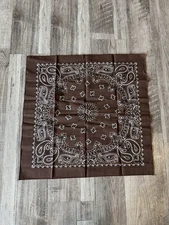 Vintage Brown 21” Bandana, 1980s Western Hav-A-Hank Handkerchief New