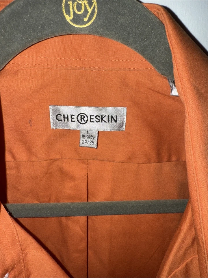 Chereskin Large 16 34/35 ORANGE Men’s Button Shirt Crisp - Image 2 of 4