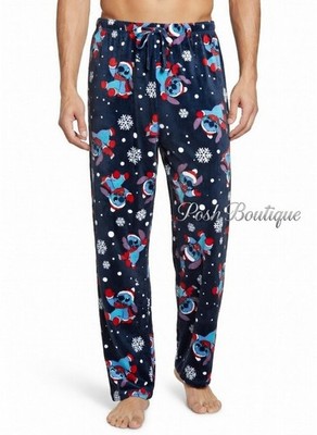 Disney Lilo & Stitch Pajama Pants Sleep Mens Women S M L XL Christmas Holiday