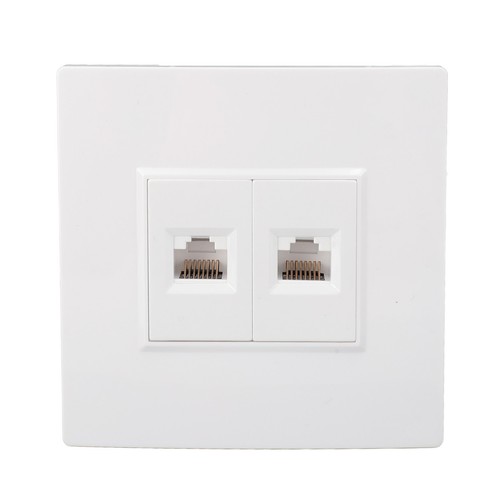 2 Port Cat 6 Ethernet Wall Plate Removable Female To Female Ethernet CB - Afbeelding 2 van 23