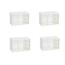 4PCS Small Drawer Organizer for Desk, Desktop Drawer Organizer with 9 Clear D...