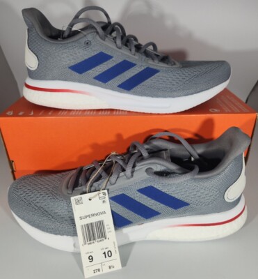 New Adidas Supernova x Kansas Mens 9 Jayhawks Gray/Royal H01294 NWOB