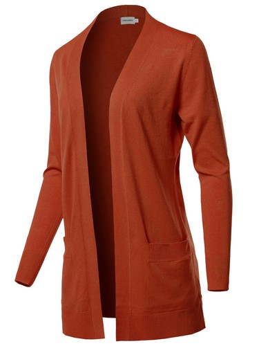 FashionOutfit Women's Long Sleeves Long-Line Soft Sweater Viscose Knit Cardigan - Picture 33 of 42