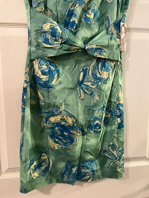 KRISTIN DAVIS Green Blue Yellow Floral Dress Size 6 Cap Sleeves Twist Waistband | eBay KRISTIN DAVIS Green Blue Yellow Floral Dress Size 6 Cap Sleeves Twist Waistband | eBay
