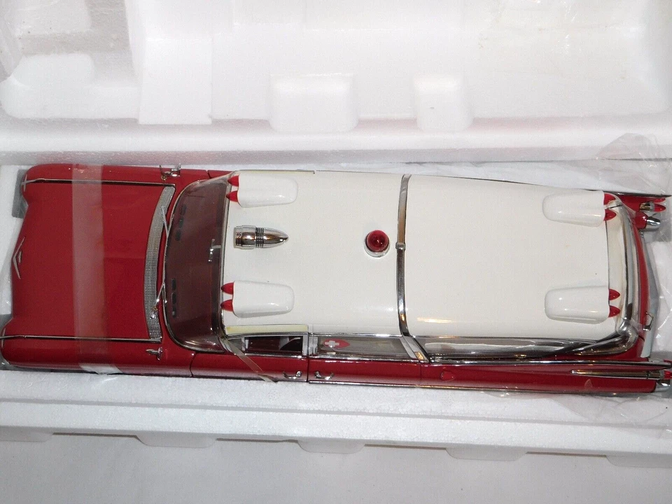 SUNSET COACH PRECISION 1959 CADILLAC CROWN ROYALE AMBULANCE RED NEW NO BOX - Image 2 of 4