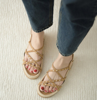zara sandalen nieten Echtes Leder Bast Schuhe Sandaletten Neu Selten 69,99 Gr.37