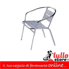 Sedia da Giardino Poltrona Esterno Alluminio 50x56x74h Bar Club GIARDINI DEL RE