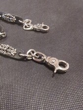 Authentic Chrome Hearts Fancy Wallet Chain 2 Clips 925 Unisex Leather